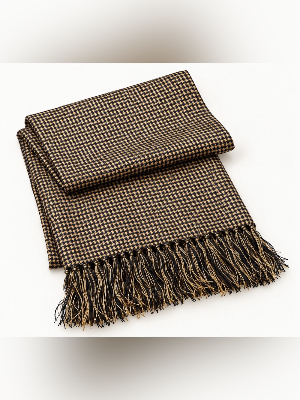 Vintage Drake’s Barneys New York Handmade Houndstooth Scarf 100% Silk Foulard
